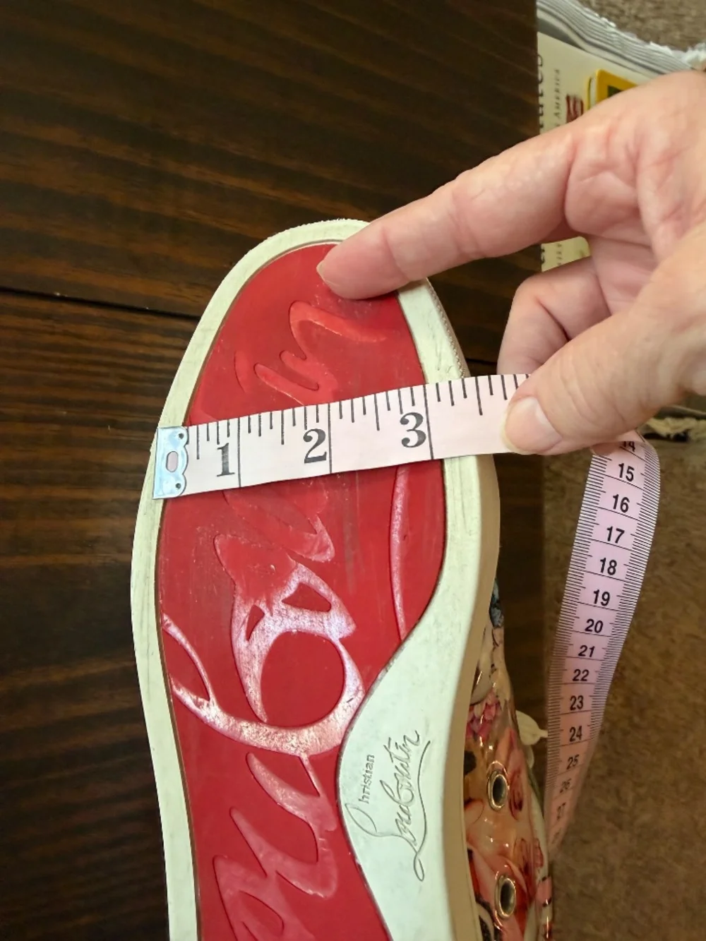 Christian Louboutin Viera Graphic Print Patent Red Sole Sneakers 38 - Picture 8 of 16